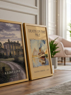 A Lost Love watercolour print framed by window – literary home decor