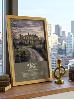 A Lost Love bookish print framed by window – literary home decor