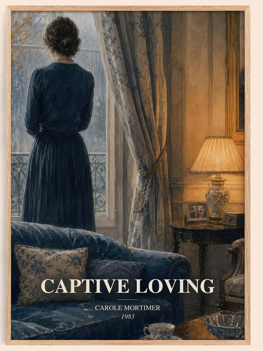 Captive Loving watercolour book poster by Carole Mortimer – framed literary art print