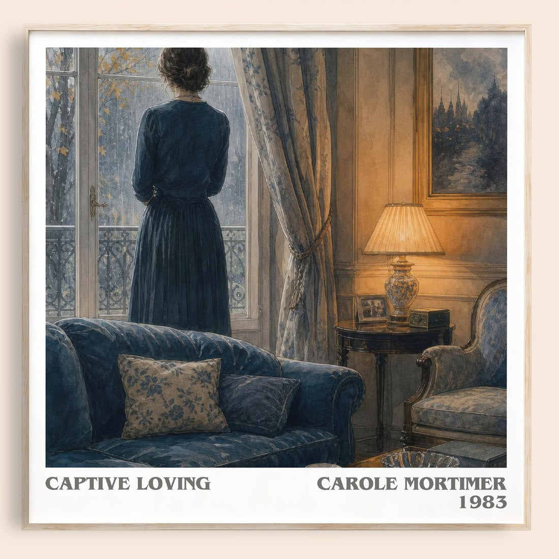 Captive Loving literary book poster by Carole Mortimer – framed literary art print