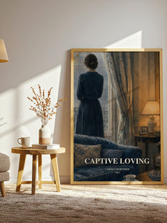 Captive Loving watercolour print in frame leaning in hallway – romance wall art