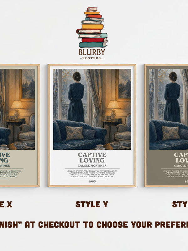 Captive Loving bookish print in frame leaning in hallway – romance wall art