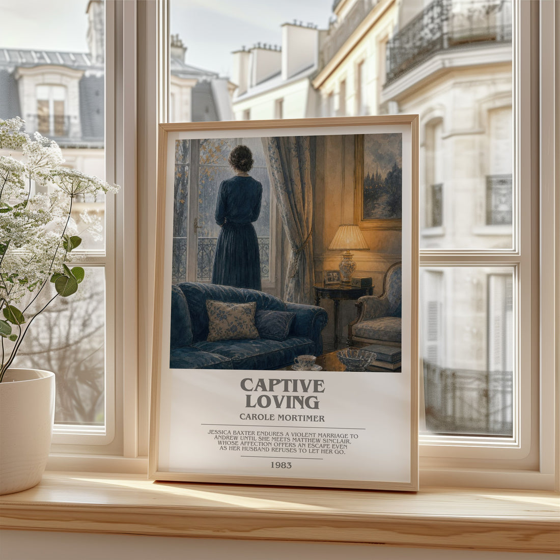 Captive Loving bookish poster colour and style options – Carole Mortimer book art