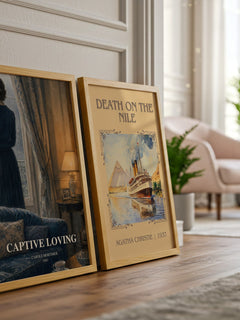 Captive Loving watercolour print framed by window – literary home decor