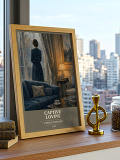 Captive Loving book cover print framed by window – literary home decor