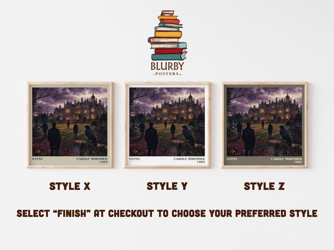 Gypsy literary print in frame leaning in hallway – romance wall art (mockup)