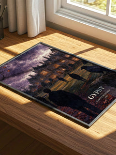 Gypsy watercolour book poster framed on wall – romance wall art