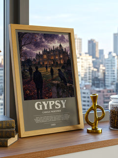 Gypsy bookish print framed by window – literary home decor