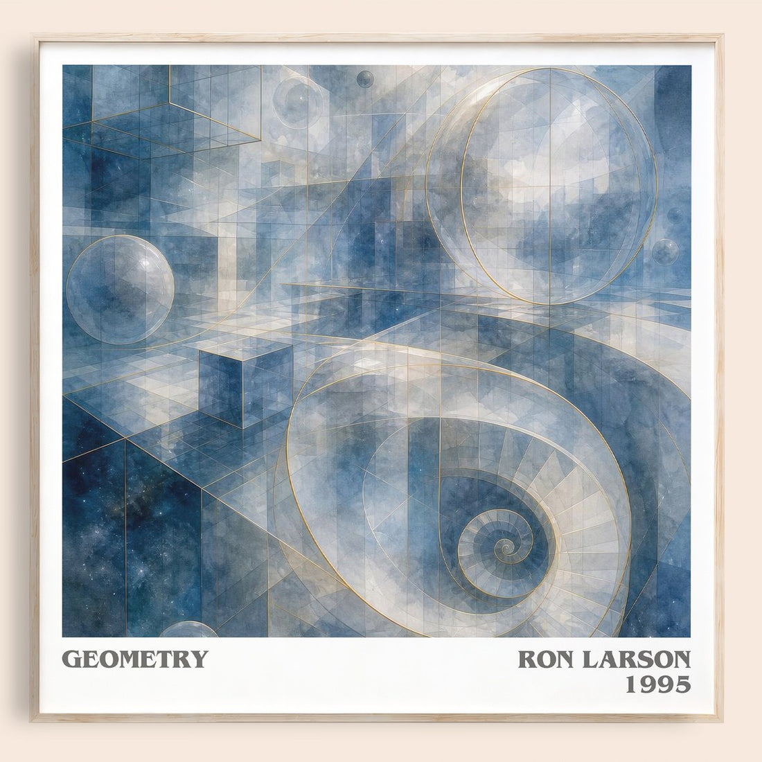 Geometry literary book poster by Ron Larson – framed literary art print