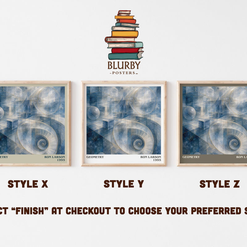 Geometry literary print in frame leaning in hallway – non fiction wall art
