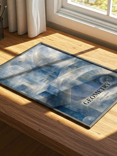Geometry watercolour book poster framed on wall – non fiction wall art