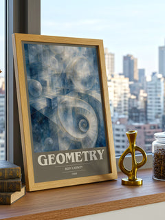 Geometry book cover print framed by window – literary home decor