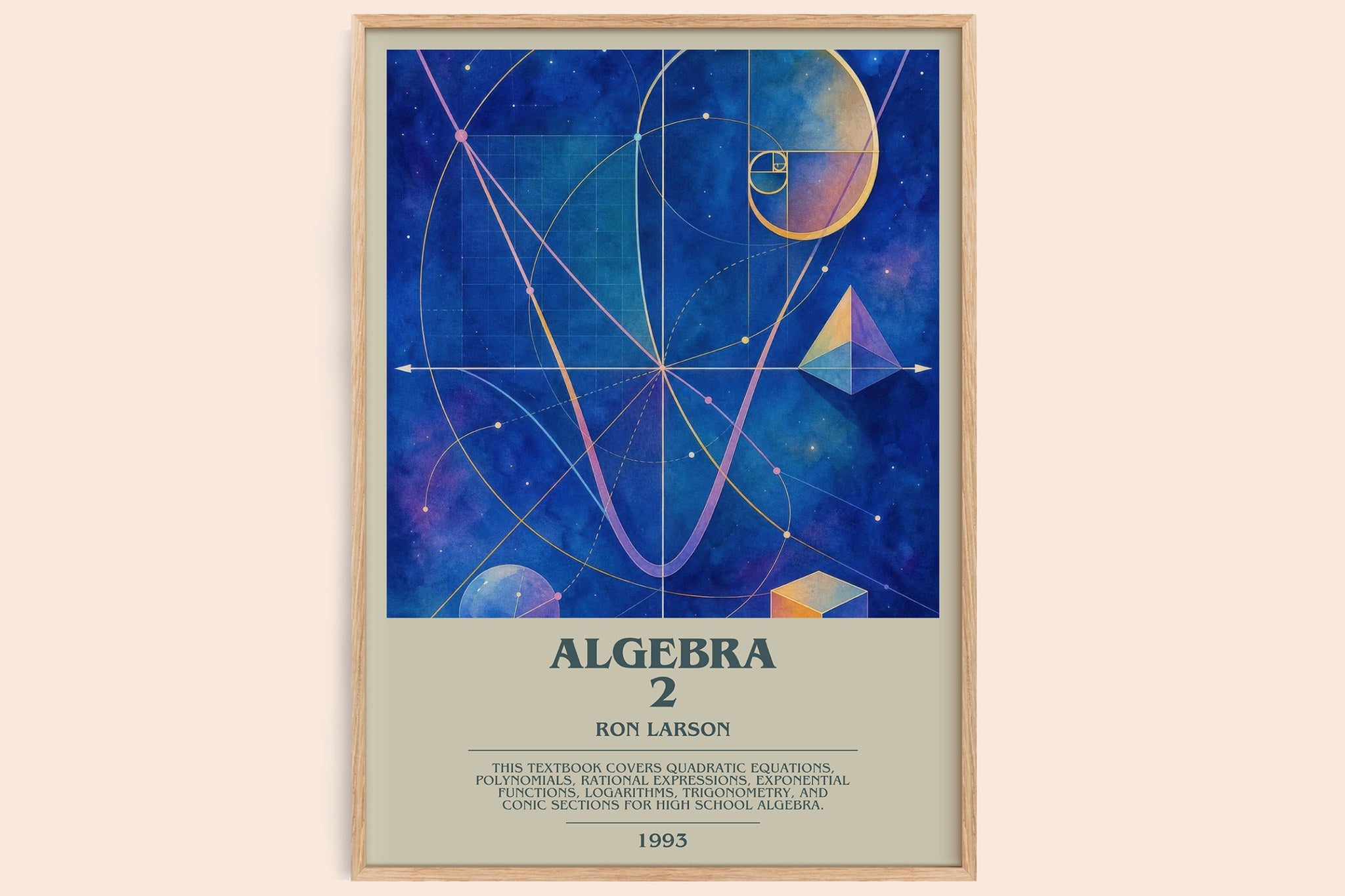 Algebra 2 Bookish Wall Art by Ron Larson