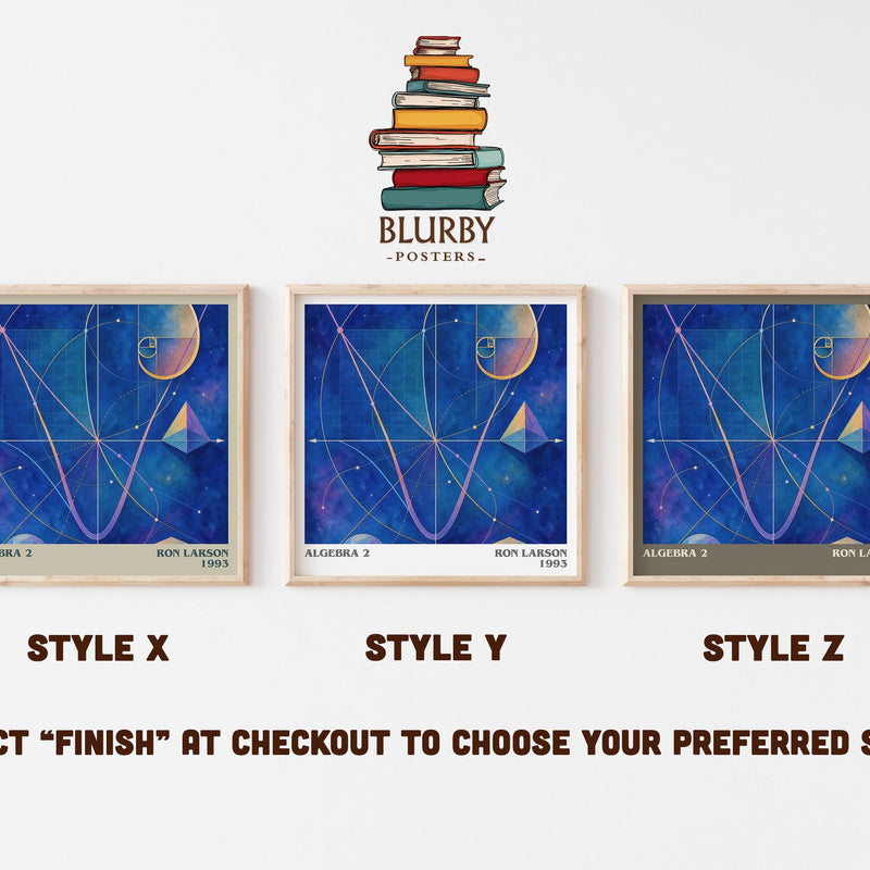 Algebra 2 literary print in frame leaning in hallway – non fiction wall art