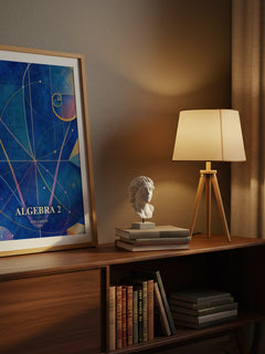 Algebra 2 watercolour print on bookshelf – Ron Larson fan gift