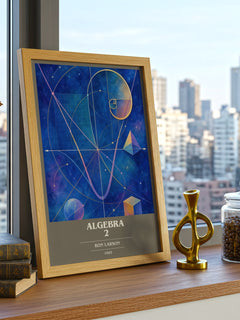 Algebra 2 book cover print framed by window – literary home decor