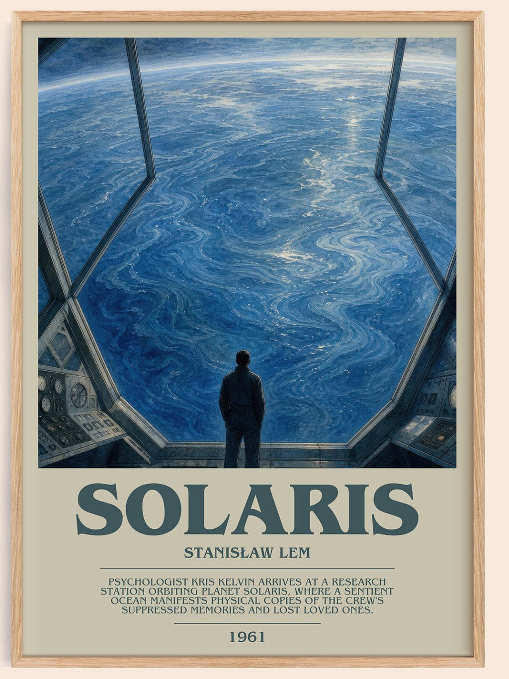 Solaris bookish book poster by Stanisław Lem – framed literary art print