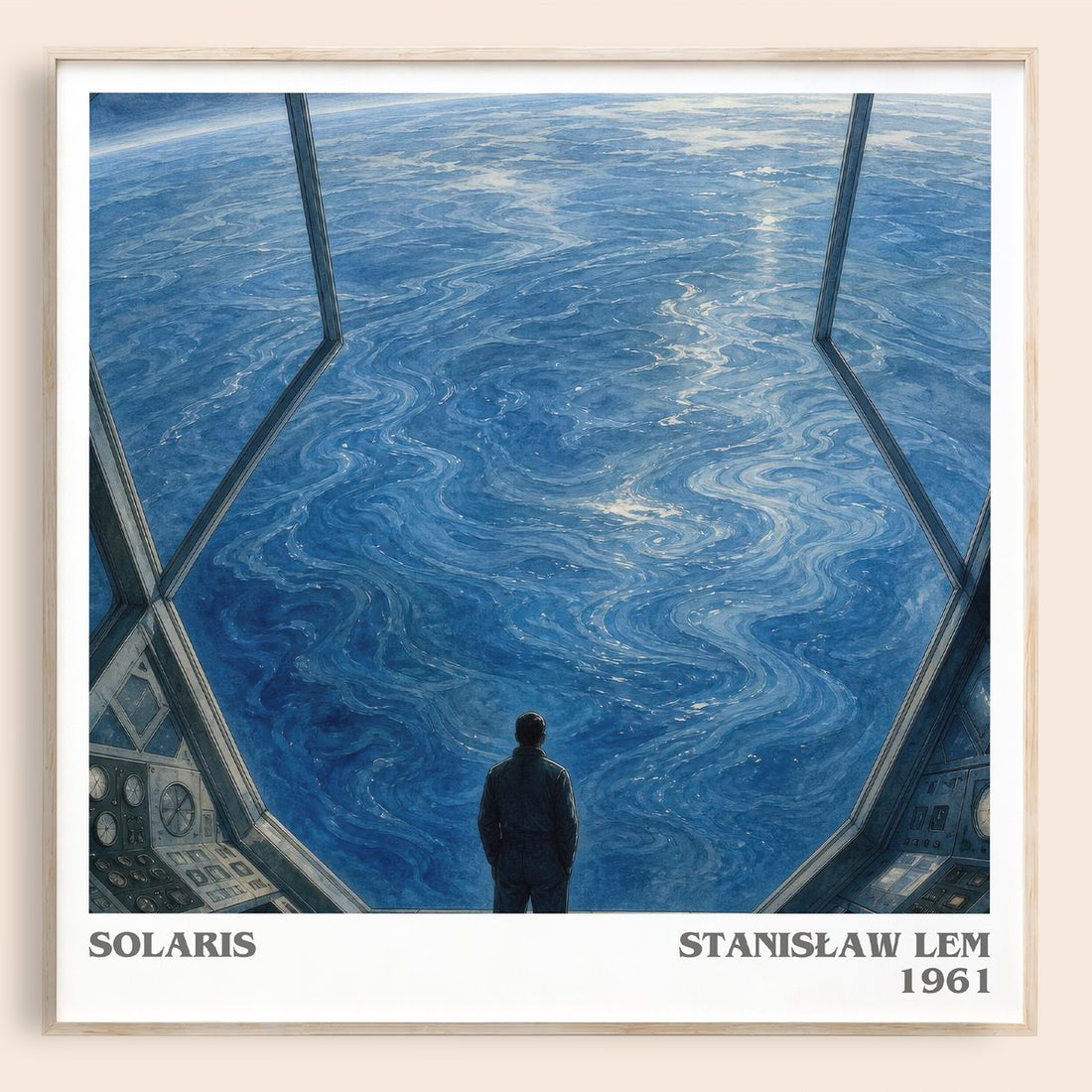 Solaris literary book poster by Stanisław Lem – framed literary art print
