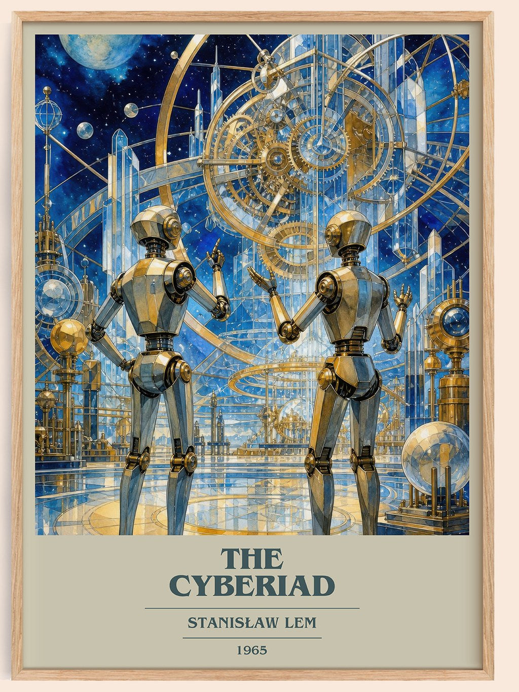 The Cyberiad book cover book poster by Stanisław Lem – framed literary art print