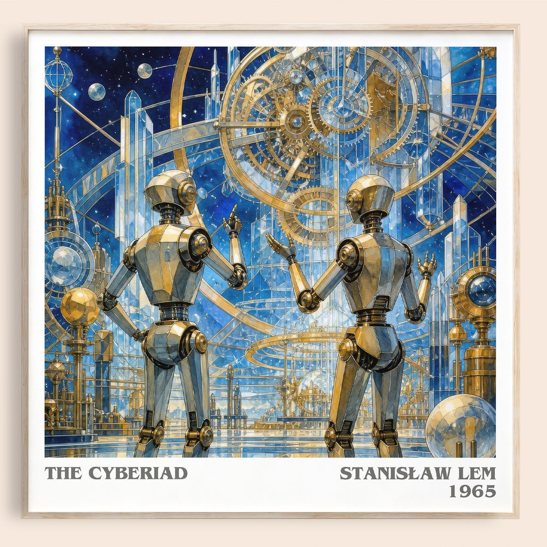 The Cyberiad literary book poster by Stanisław Lem – framed literary art print