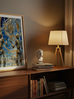 The Cyberiad watercolour print on bookshelf – Stanisław Lem fan gift