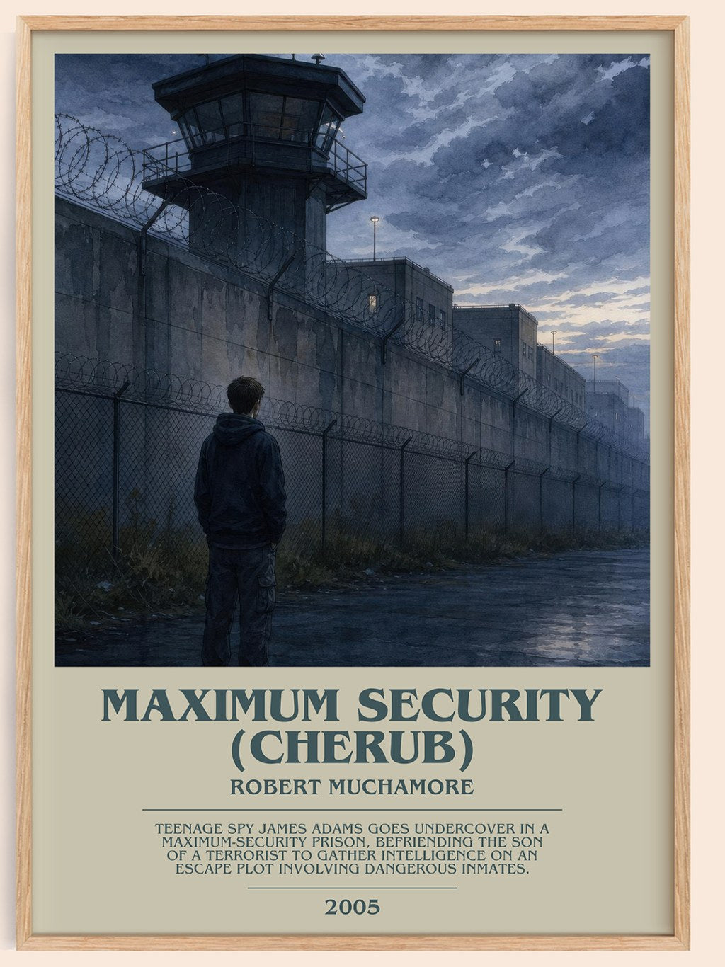 Maximum Security (CHERUB) bookish book poster by Robert Muchamore – framed literary art print