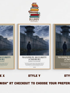 Maximum Security (CHERUB) bookish print in frame leaning in hallway – young adult wall art