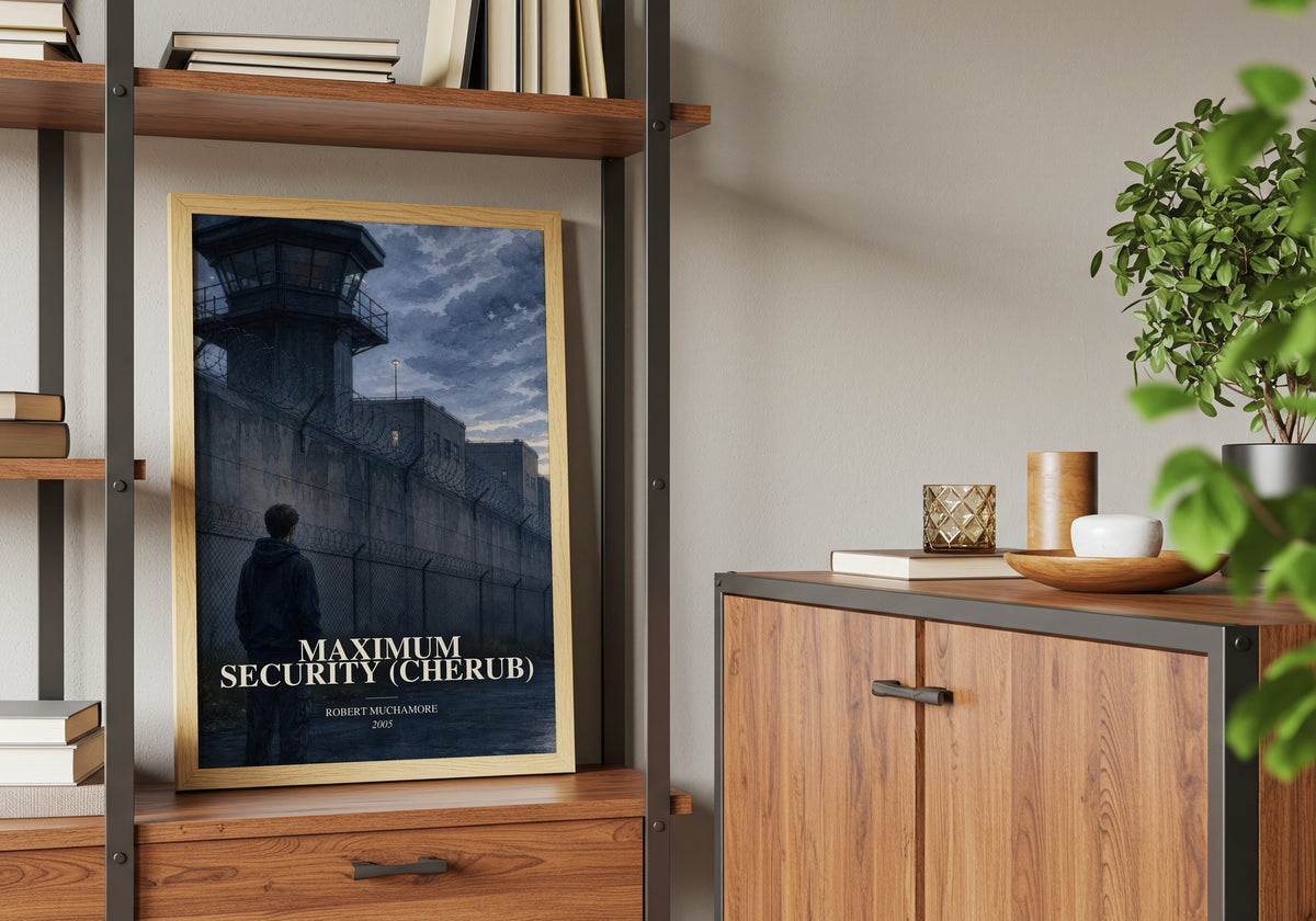 Maximum Security (CHERUB) book watercolour illustration paper finish options – matte satin gloss