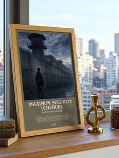 Maximum Security (CHERUB) bookish print framed by window – literary home decor