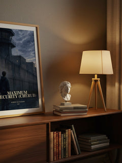 Maximum Security (CHERUB) watercolour print on bookshelf – Robert Muchamore fan gift