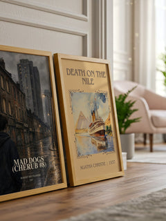 Mad Dogs (CHERUB #8) watercolour print framed by window – literary home decor
