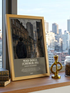 Mad Dogs (CHERUB #8) bookish print framed by window – literary home decor