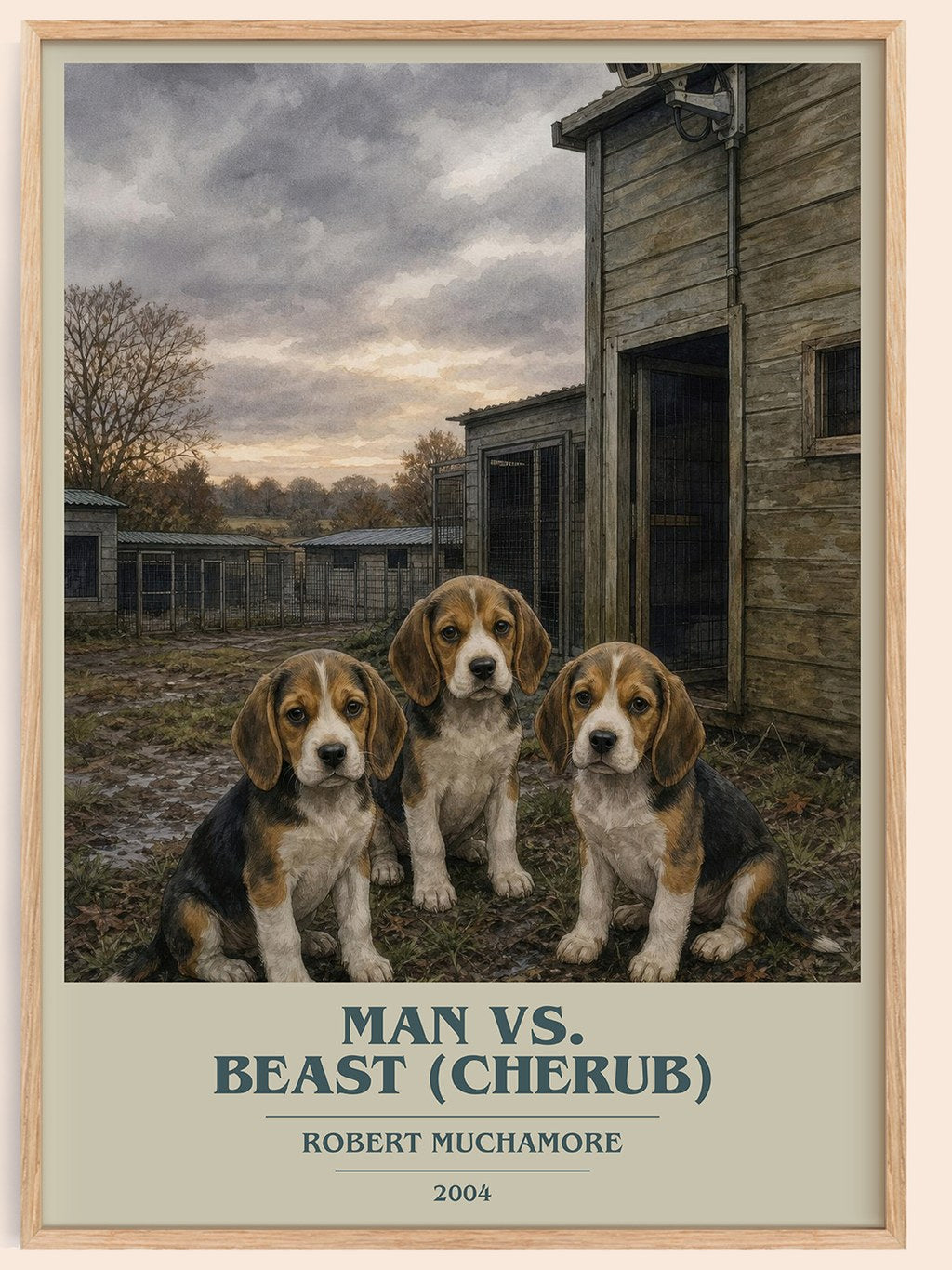 Man vs. Beast (Cherub) book cover book poster by Robert Muchamore – framed literary art print