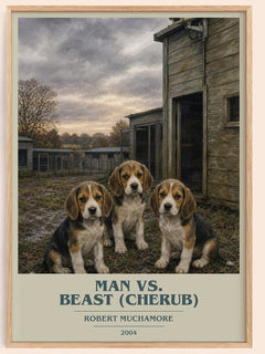 Man vs. Beast (Cherub) book cover book poster by Robert Muchamore – framed literary art print