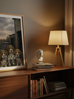 Man vs. Beast (Cherub) watercolour print on bookshelf – Robert Muchamore fan gift