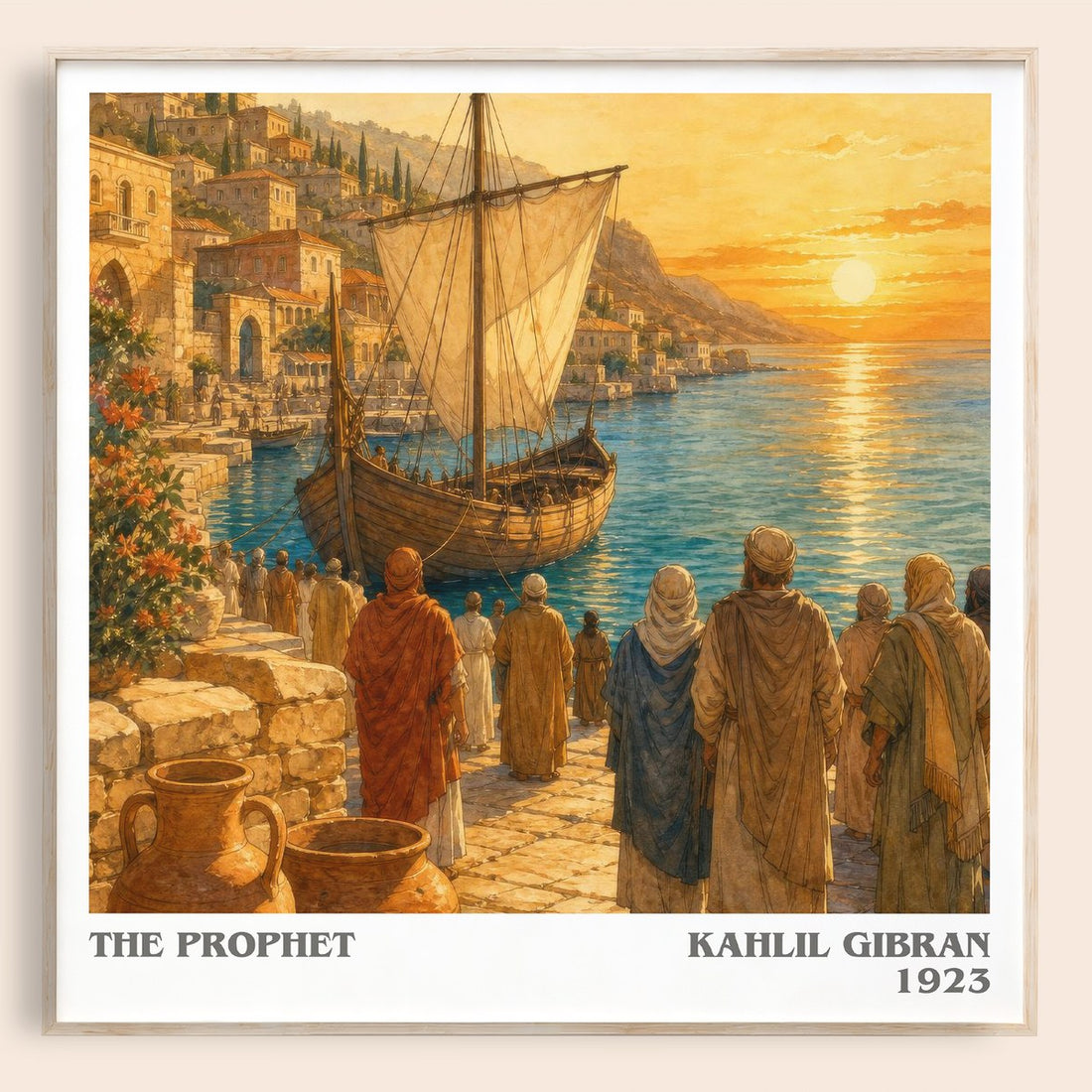The Prophet literary book poster by Kahlil Gibran – framed literary art print