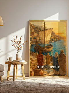 The Prophet watercolour print in frame leaning in hallway – poetry wall art