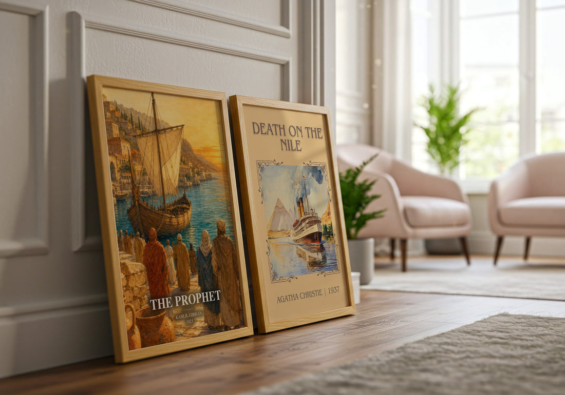 The Prophet watercolour print framed by window – literary home decor