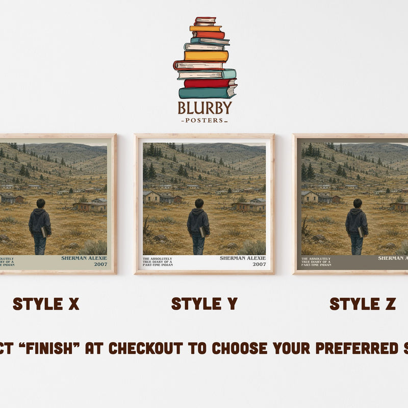 The Absolutely True Diary of a Part-Time Indian literary print in frame leaning in hallway – young adult wall art