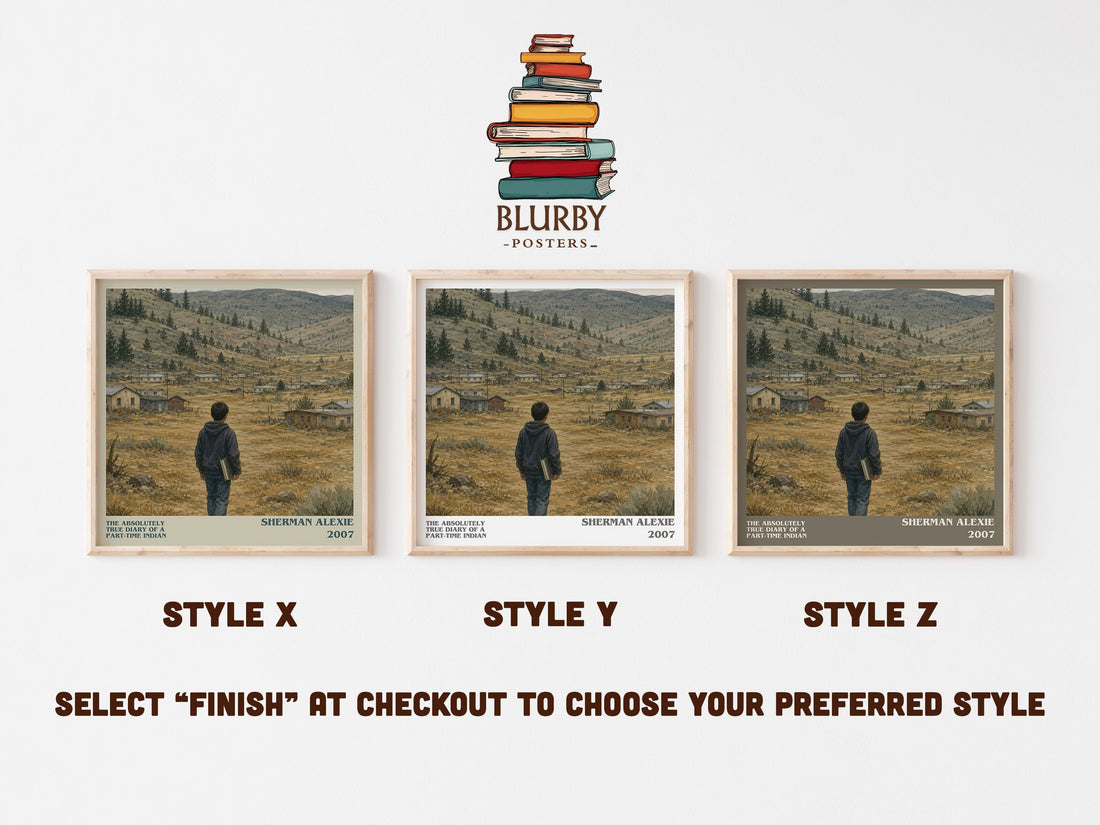 The Absolutely True Diary of a Part-Time Indian literary print in frame leaning in hallway – young adult wall art (mockup)