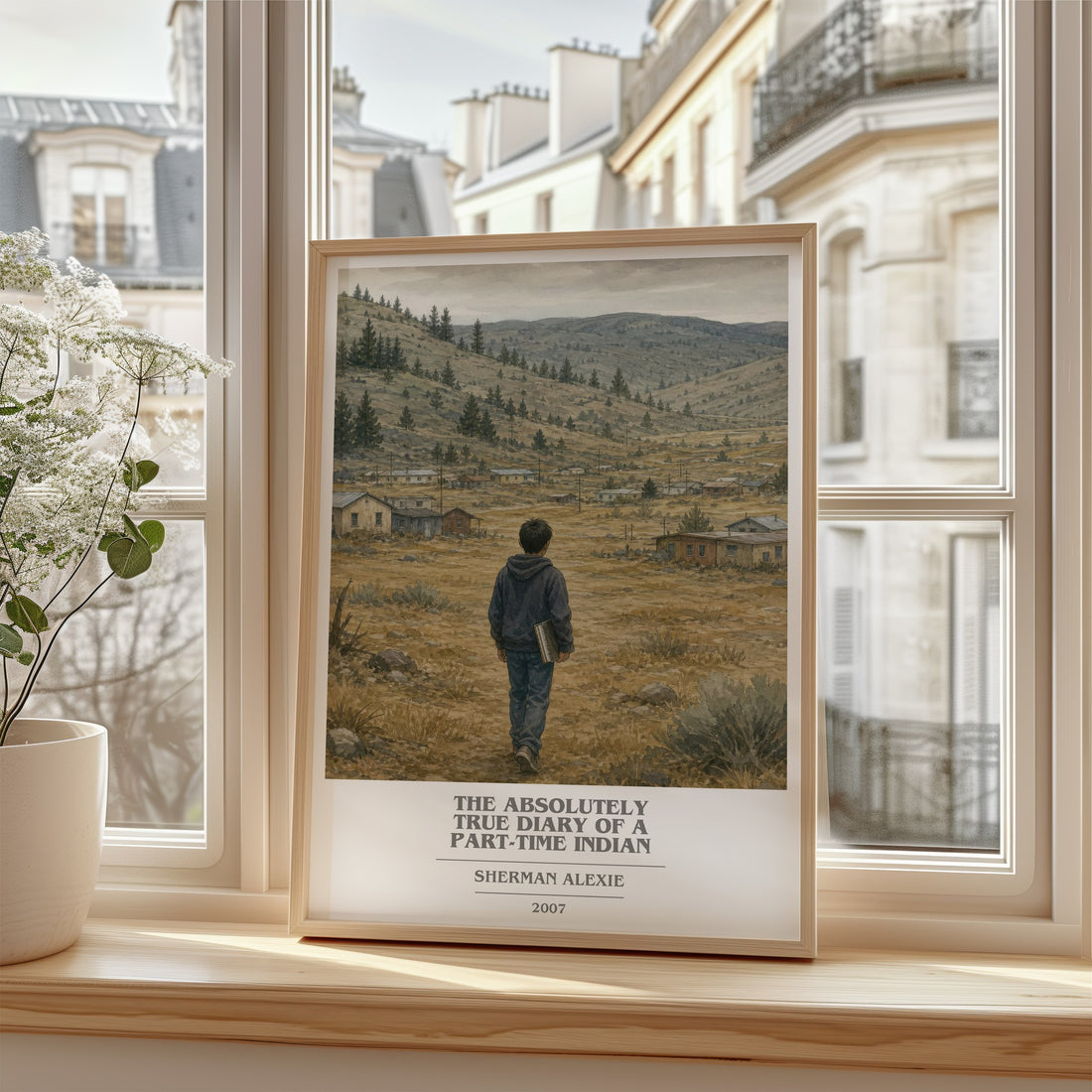 The Absolutely True Diary of a Part-Time Indian book cover poster colour and style options – Sherman Alexie book art