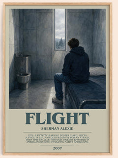 Flight bookish book poster by Sherman Alexie – framed literary art print