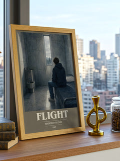 Flight book cover print framed by window – literary home decor