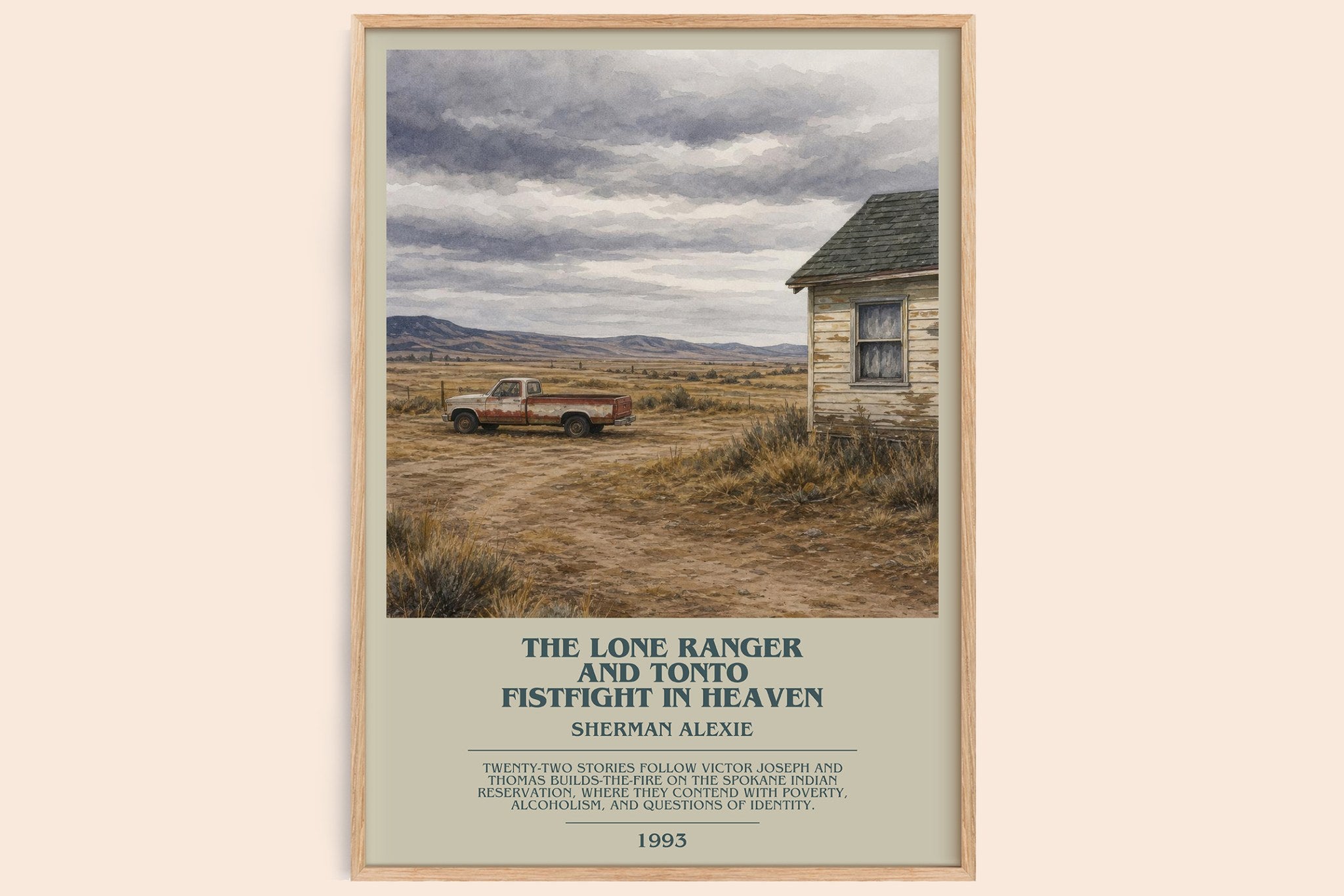 Lone Ranger and Tonto fistfight in heaven Bookish Wall Art by Sherman Alexie