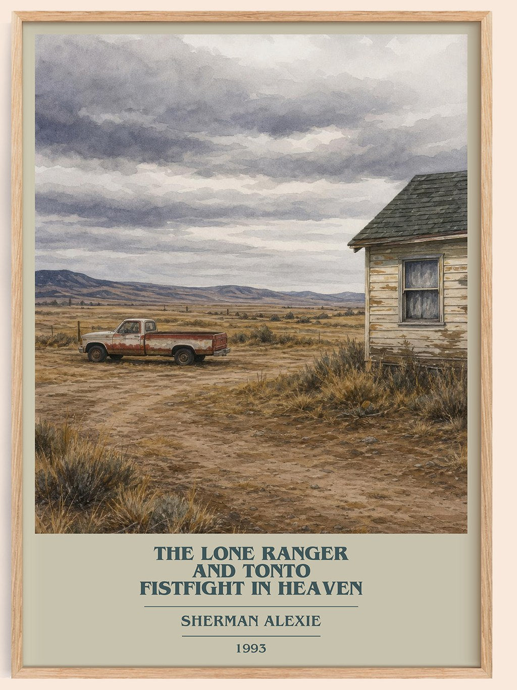 The Lone Ranger and Tonto fistfight in heaven book cover book poster by Sherman Alexie – framed literary art print