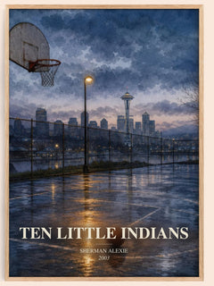 Ten Little Indians watercolour book poster by Sherman Alexie – framed literary art print