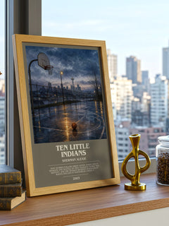 Ten Little Indians bookish print framed by window – literary home decor