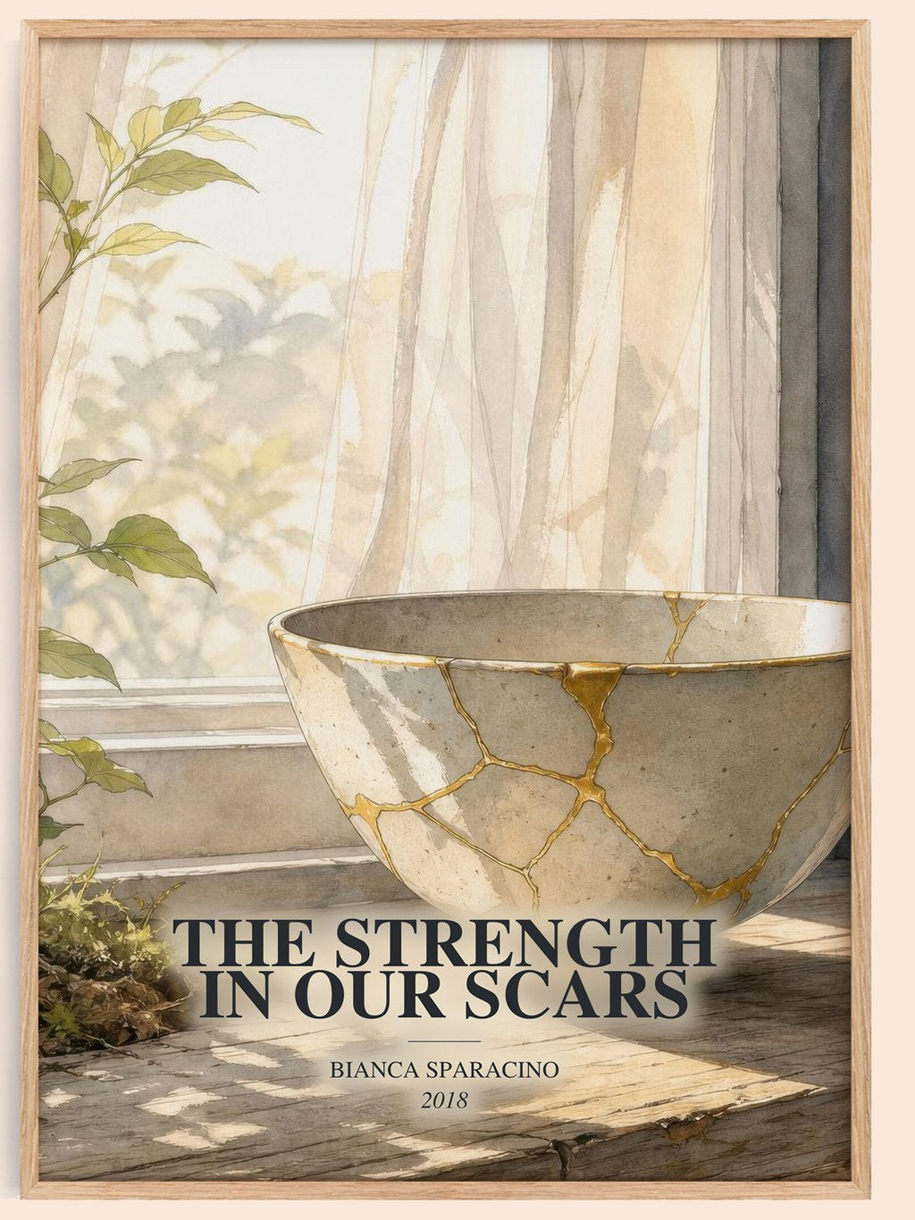 The Strength in Our Scars watercolour book poster by Bianca Sparacino – framed literary art print
