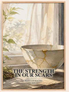 The Strength in Our Scars watercolour book poster by Bianca Sparacino – framed literary art print