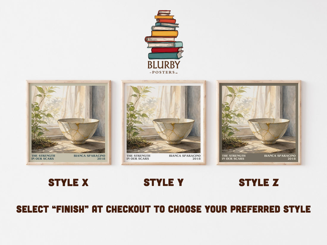 The Strength in Our Scars literary print in frame leaning in hallway – poetry wall art (mockup)